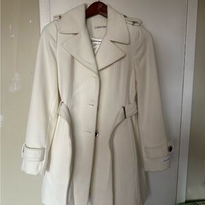 Calvin Klein Women's White Coat